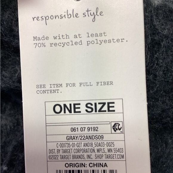 A New Day Women’s Check Winter Wrap Scarf with Tassel Fringe, Gray, OS - Picture 5 of 7